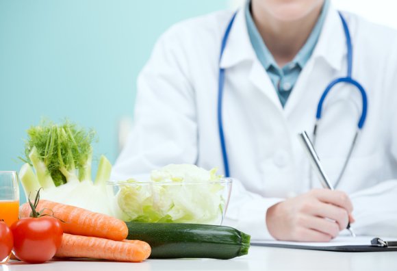 Doctor with vegetables